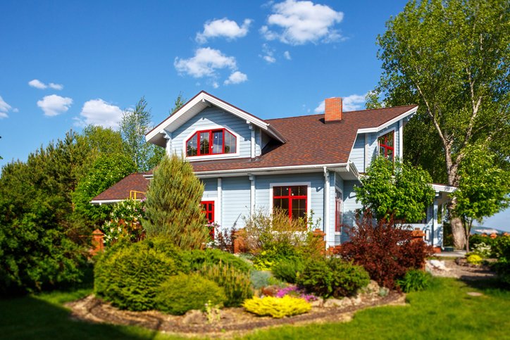 Beautiful house exterior of newly built luxury home.